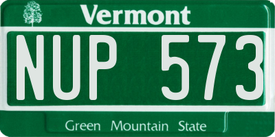 VT license plate NUP573