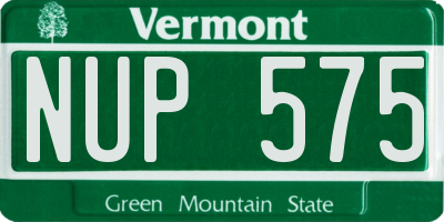 VT license plate NUP575