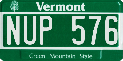 VT license plate NUP576