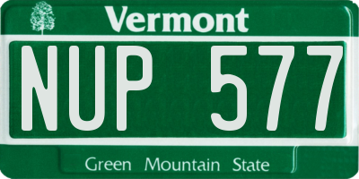 VT license plate NUP577
