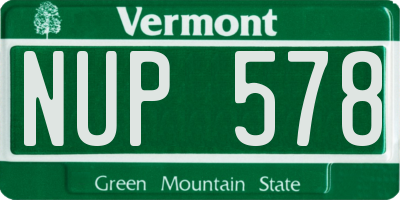VT license plate NUP578