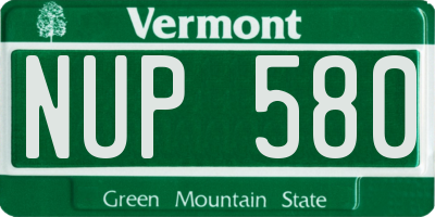 VT license plate NUP580