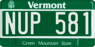 VT license plate NUP581