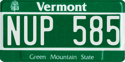 VT license plate NUP585