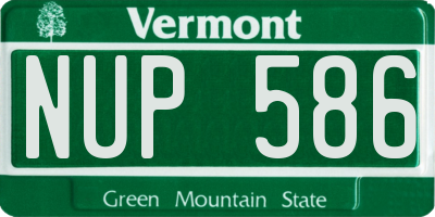 VT license plate NUP586