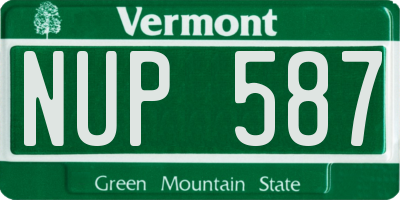 VT license plate NUP587