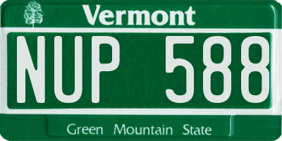 VT license plate NUP588