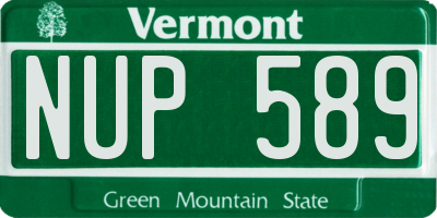 VT license plate NUP589