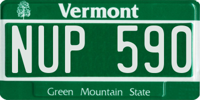 VT license plate NUP590