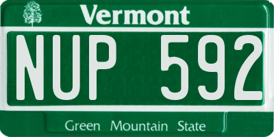 VT license plate NUP592