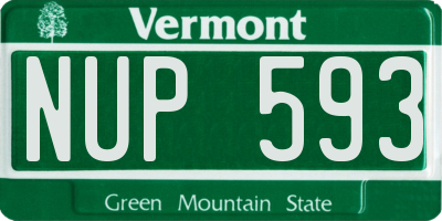 VT license plate NUP593