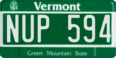 VT license plate NUP594