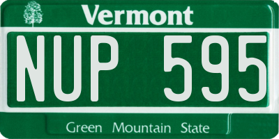 VT license plate NUP595