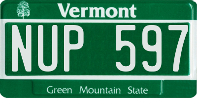 VT license plate NUP597