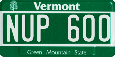 VT license plate NUP600