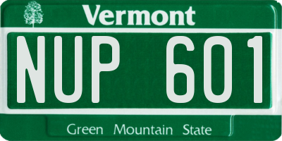 VT license plate NUP601