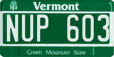 VT license plate NUP603