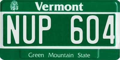 VT license plate NUP604