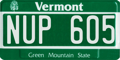 VT license plate NUP605