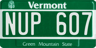 VT license plate NUP607