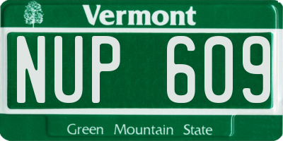 VT license plate NUP609