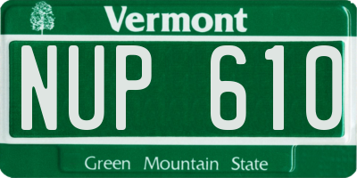 VT license plate NUP610