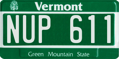 VT license plate NUP611