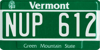VT license plate NUP612