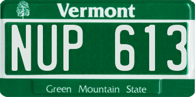 VT license plate NUP613