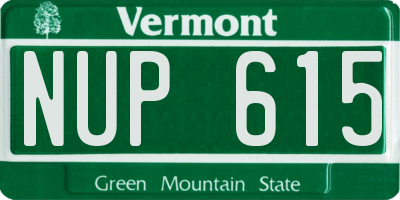 VT license plate NUP615