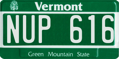 VT license plate NUP616