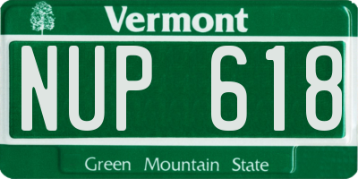 VT license plate NUP618