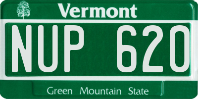VT license plate NUP620