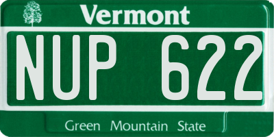 VT license plate NUP622
