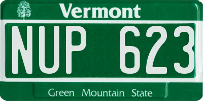VT license plate NUP623