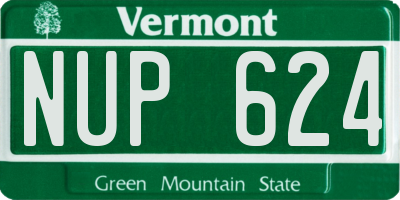 VT license plate NUP624