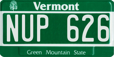 VT license plate NUP626