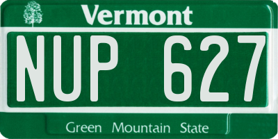 VT license plate NUP627