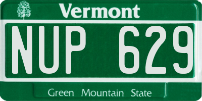VT license plate NUP629