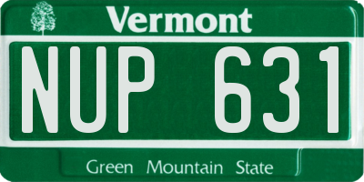 VT license plate NUP631