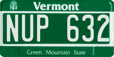 VT license plate NUP632