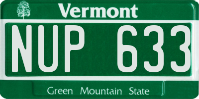 VT license plate NUP633
