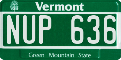VT license plate NUP636