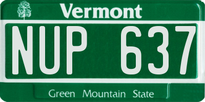 VT license plate NUP637