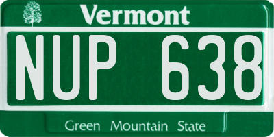 VT license plate NUP638