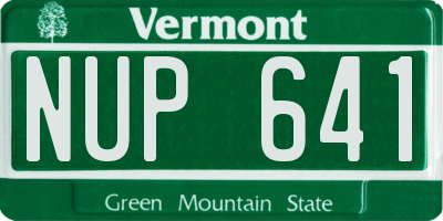 VT license plate NUP641