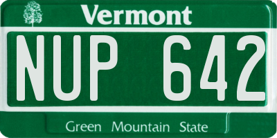 VT license plate NUP642