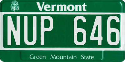 VT license plate NUP646