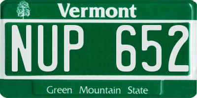 VT license plate NUP652