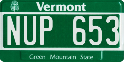 VT license plate NUP653
